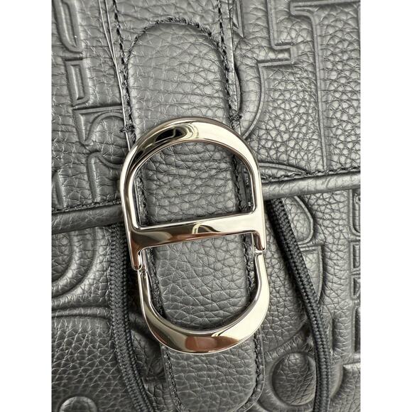 Christian Dior Black Gravity And Grained Leather Daily Backpack With Flap - Picture 16 of 16